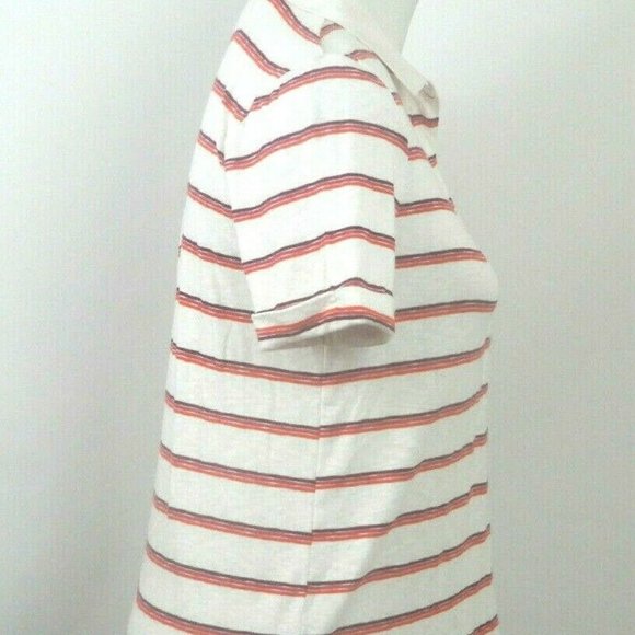 Universal Thread Goods Co. Women's Polo Shirt Size M Striped White Orange (SS88) - Picture 5 of 7